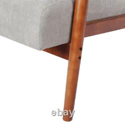 1 Seater Armchair Sofa Wood Frame Linen Fabric Accent Chair Fireside Lounge Seat