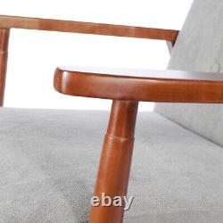 1 Seater Armchair Sofa Wood Frame Linen Fabric Accent Chair Fireside Lounge Seat
