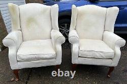 2 Laura Ashley Denbigh Wingback Fireside Armchairs Pair