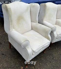 2 Laura Ashley Denbigh Wingback Fireside Armchairs Pair