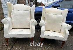 2 Laura Ashley Denbigh Wingback Fireside Armchairs Pair