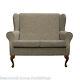 2 Seater High Back Montana Sofa Fabric Wing Fireside Living Room Couch Uk