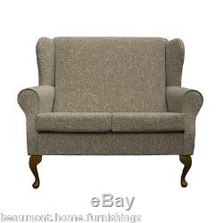 2 Seater High Back Montana Sofa Fabric Wing Fireside Living Room Couch UK