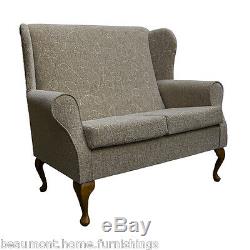2 Seater High Back Montana Sofa Fabric Wing Fireside Living Room Couch UK