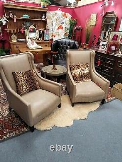 2 x Faux Leather Highback Wingback Chair Fireside Chair UK DELIVERY