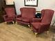 2seater Sofa 2 Wingback Fireside Chairs On Queen Anne Legs