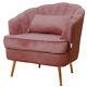 5 Colors Wing Back Velvet Fabric Chair Armchair Sofa Comft Lounge Fireside Tub