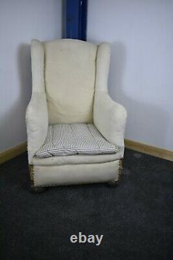 A Beautiful victotian Wingback Fireside Chair 19th century antique