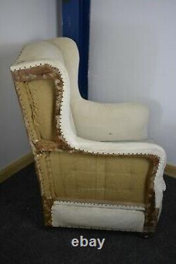 A Beautiful victotian Wingback Fireside Chair 19th century antique