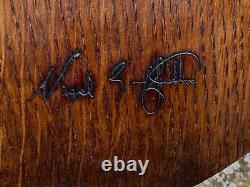 A Nigel Griffiths Oak Two Seater Leather Fireside Chair Settee Winged Armchair
