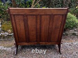 A Nigel Griffiths Oak Two Seater Leather Fireside Chair Settee Winged Armchair