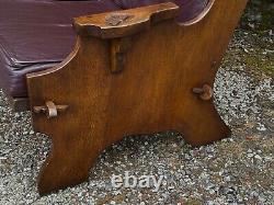 A Nigel Griffiths Oak Two Seater Leather Fireside Chair Settee Winged Armchair