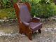 A Nigel Rupert Griffiths Oak Leather Fireside Easy Chair Wing Back Sofa Armchair
