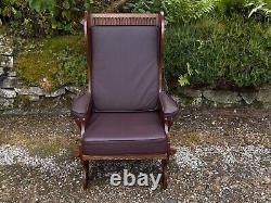 A Nigel Rupert Griffiths Oak Leather Fireside Easy Chair Wing Back Sofa Armchair