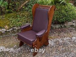 A Nigel Rupert Griffiths Oak Leather Fireside Easy Chair Wing Back Sofa Armchair