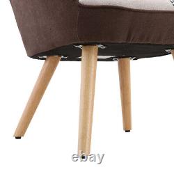 Accent Armchair Fabric Wing Back Button Back Accent Chair Padded Fireside Sofa