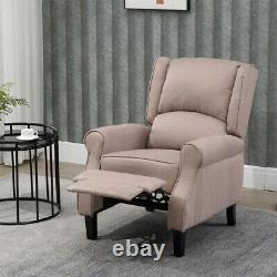 Adjustable Fabric Recliner Chair Armchair Sofa Wing Back Fireside Leisure Lounge