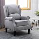 Adjustable Grey Recliner Chair Armchair Sofa Wing Back Fabric Fireside Leisure