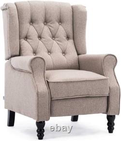 Althorpe Wing Back Fireside Recliner Fabric Bonded Leather Occasional Armchair