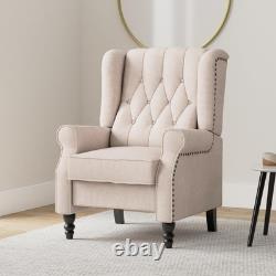 Althorpe Wing Back Fireside Recliner Fabric Bonded Leather Occasional Armchair