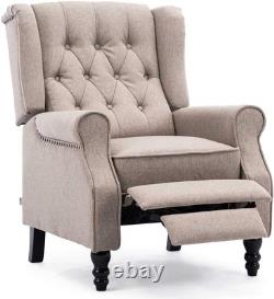 Althorpe Wing Back Fireside Recliner Fabric Bonded Leather Occasional Armchair