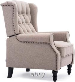 Althorpe Wing Back Fireside Recliner Fabric Bonded Leather Occasional Armchair