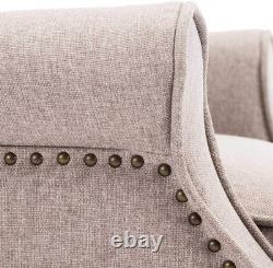 Althorpe Wing Back Fireside Recliner Fabric Bonded Leather Occasional Armchair