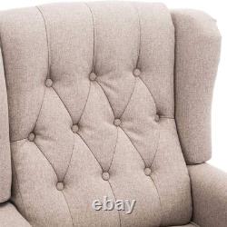 Althorpe Wing Back Fireside Recliner Fabric Bonded Leather Occasional Armchair