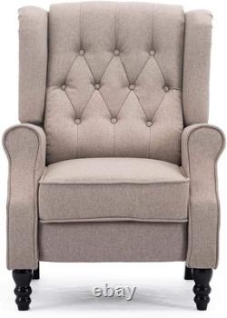Althorpe Wing Back Fireside Recliner Fabric Bonded Leather Occasional Armchair