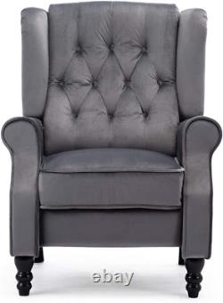 Althorpe Wing Back Fireside Recliner Fabric Bonded Leather Occasional Armchair S