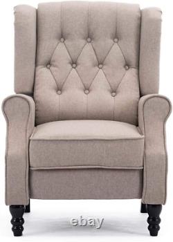 Althorpe Wing Back Fireside Recliner Fabric Bonded Leather Occasional Armchair S
