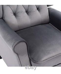 Althorpe Wing Back Recliner Chair Fabric Button Fireside Occasional Armchair