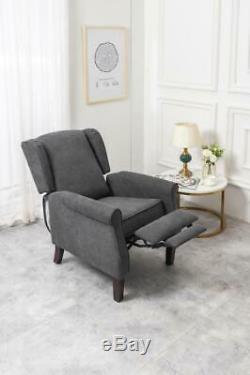 Althorpe Wing Back Recliner Chair Fabric Button Fireside Occasional Armchair