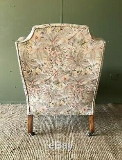 Antique Edwardian Country House Wingbacked Wingback Armchair Fireside Chair