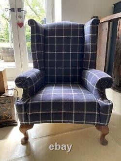 Antique Upholstered Armchair / Edwardian Wingback Armchair / Fireside Chair