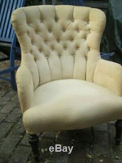 Antique Victorian wingback / fireside armchair