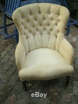 Antique Victorian wingback / fireside armchair