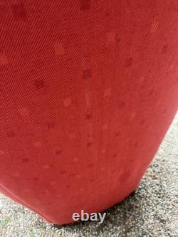 Antique Vintage Salmon Fabric Wingback Fireside Armchair For Upholstery Project
