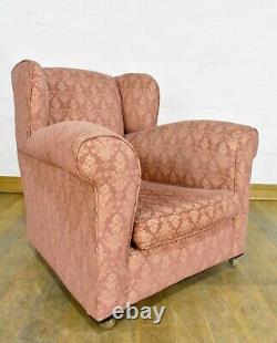 Antique vintage wingback fireside tub chair armchair