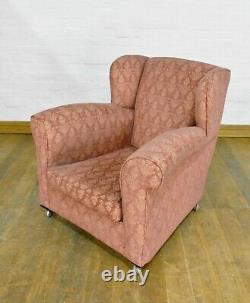 Antique vintage wingback fireside tub chair armchair