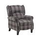 Anton Wing Back Fireside Check Fabric Recliner Armchair Home Lounge Sofa Chair