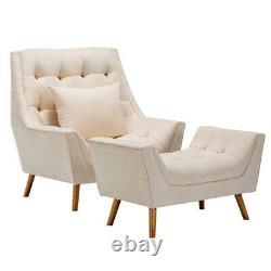Armchair Chesterfield Fireside Chair Wing Back Lounge Single Sofa With Footstool