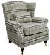 Ashley Fireside High Back Wing Armchair Balmoral Beige Check Fabric
