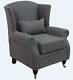 Ashley Fireside High Back Wing Armchair Jersey Dove Grey Fabric