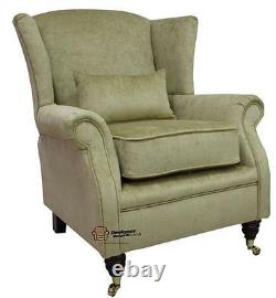 Ashley Fireside High Back Wing Armchair Pimlico Lemon Fabric