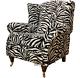 Ashley Fireside High Back Wing Chair Animal Print Zebra Velour Fabric