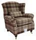 Ashley Wing Chair Fireside High Back Armchair Balmoral Mulberry Check Ps