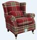Ashley Wing Chair Fireside High Back Armchair Balmoral Red Check Ps