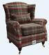 Ashley Wing Chair Fireside High Back Armchair Balmoral Rosso Check Ps
