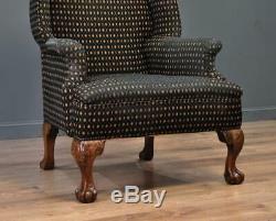 Attractive Antique Large Wing Back Fireside Armchair